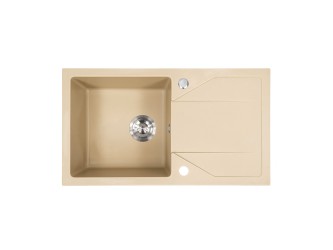 Gori szögletes egy medence + csepegtető gránit mosogató bézs