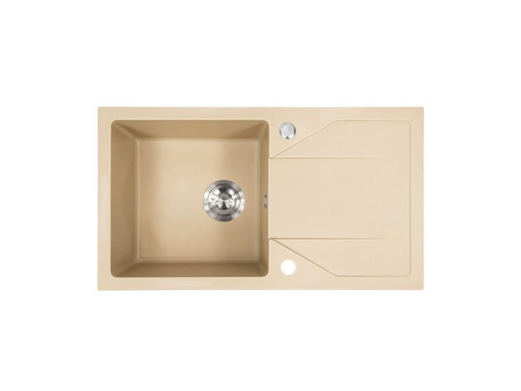 Gori szögletes egy medence + csepegtető gránit mosogató bézs