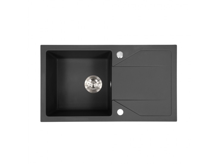 Gori szögletes egy medence + csepegtető gránit mosogató fekete