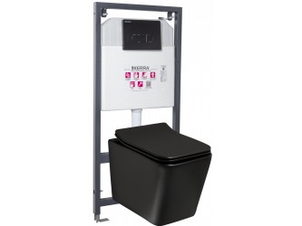 Tinos BL Pacific Black falba építhető WC tartály szett