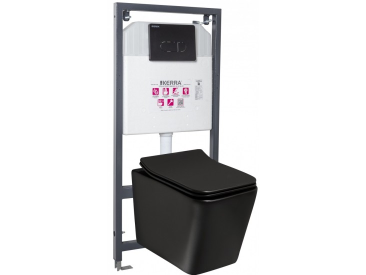 Tinos BL Pacific Black falba építhető WC tartály szett