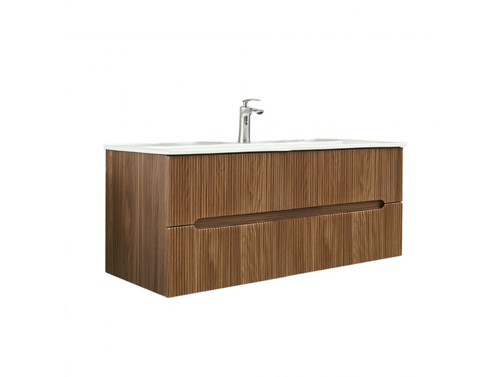 Trent 120 alsó fürdőszobabútor 1 medencés kerámia mosdóval 2 fiókos, sunset tölgy