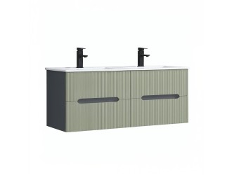 Trent 120 alsó fürdőszobabútor kerámia mosdóval (4 fiókos) antracit szürke-zöld