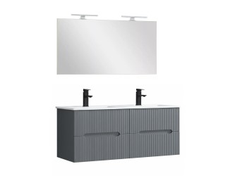 Trent Fürdőszobabútor 120 cm kerámia mosdóval tükörrel 60x120 cm antracit szürke