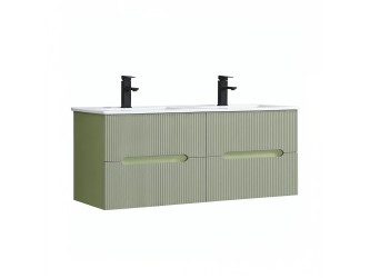 Trent 120 alsó fürdőszobabútor kerámia mosdóval (4 fiókos) világoszöld-zöld