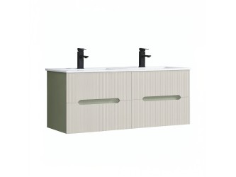Trent 120 alsó fürdőszobabútor kerámia mosdóval (4 fiókos) zöld-fehér