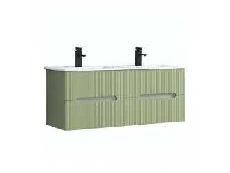Trent 120 alsó fürdőszobabútor kerámia mosdóval (4 fiókos) zöld-világoszöld