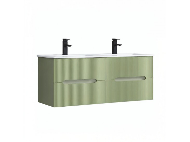 Trent 120 alsó fürdőszobabútor kerámia mosdóval (4 fiókos) zöld-világoszöld