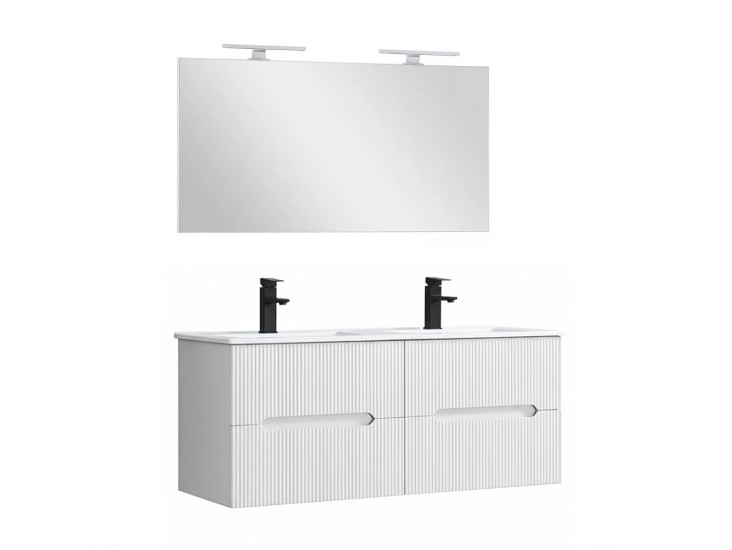 Trent Fürdőszobabútor 120 cm kerámia mosdóval tükörrel 60x120 cm fehér