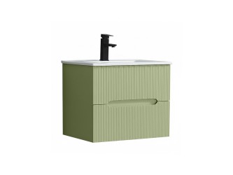 Trent 60 alsó fürdőszobabútor kerámia mosdóval 2 fiókos, világoszöld
