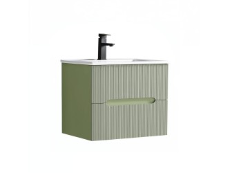 Trent 60 alsó fürdőszobabútor kerámia mosdóval (2 fiókos) világoszöld-zöld