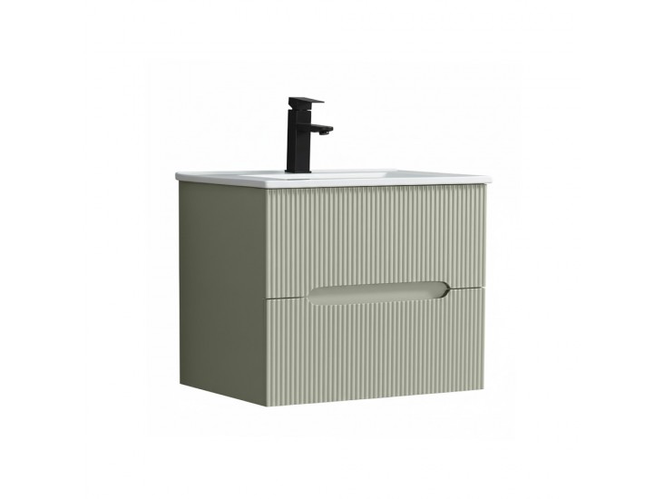 Trent 60 alsó fürdőszobabútor kerámia mosdóval 2 fiókos, zöld