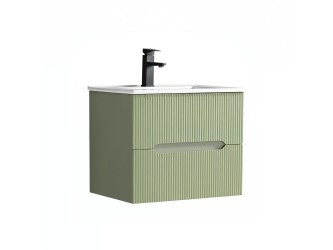 Trent 60 alsó fürdőszobabútor kerámia mosdóval (2 fiókos) zöld-világoszöld
