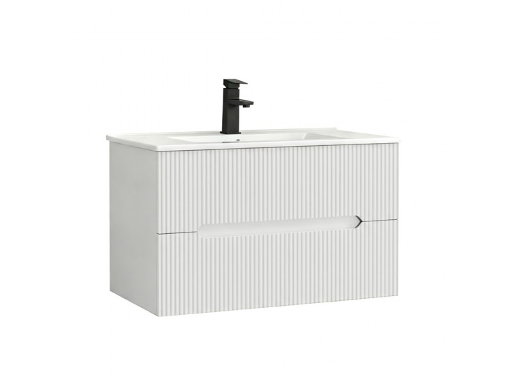 Trent 80 alsó fürdőszobabútor kerámia mosdóval 2 fiókos, fehér