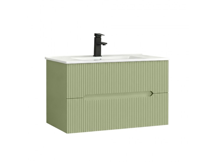 Trent 80 alsó fürdőszobabútor kerámia mosdóval 2 fiókos, világoszöld