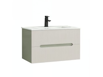 Trent 80 alsó fürdőszobabútor kerámia mosdóval (2 fiókos) zöld-fehér
