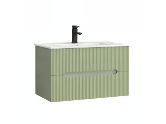 Trent 80 alsó fürdőszobabútor kerámia mosdóval (2 fiókos) zöld-világoszöld