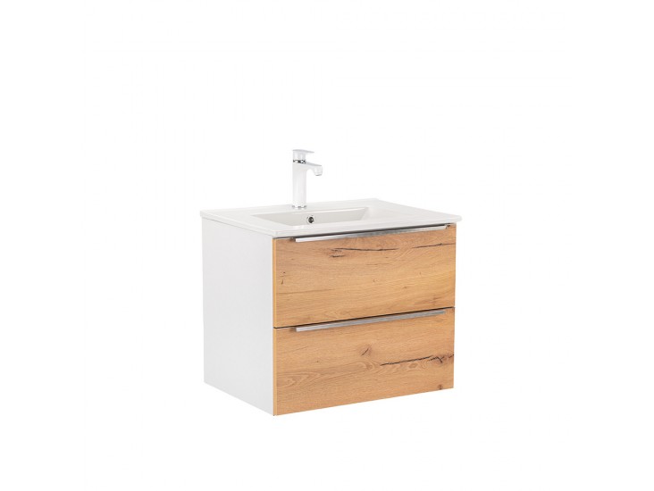 Vario Trim 60 alsó szekrény mosdóval fehér-tölgy