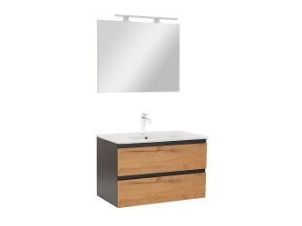 Vario Forte 80 komplett fürdőszoba bútor antracit-tölgy