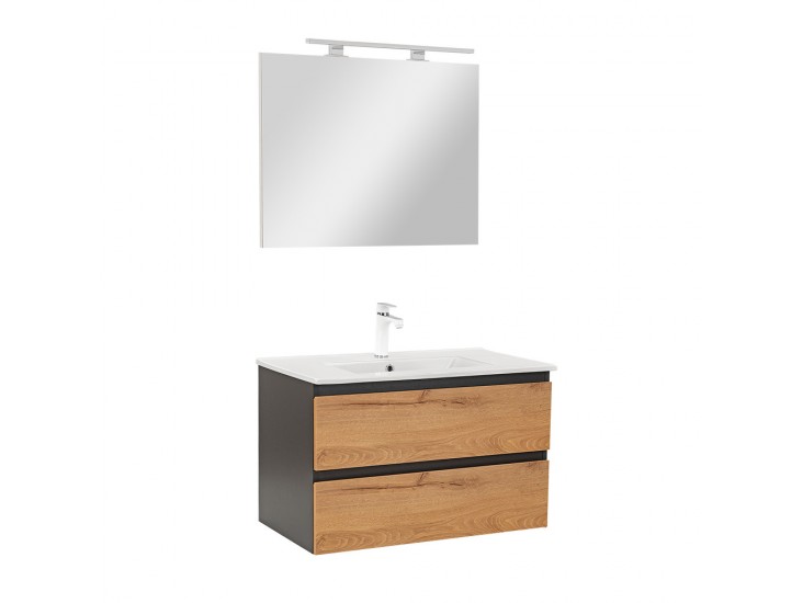 Vario Forte 80 komplett fürdőszoba bútor antracit-tölgy