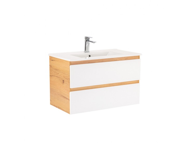 Vario Forte 80 alsó szekrény mosdóval tölgy-fehér