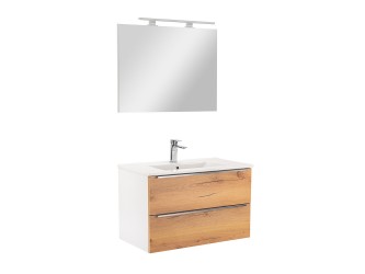 Vario Trim 80 komplett fürdőszoba bútor fehér-tölgy