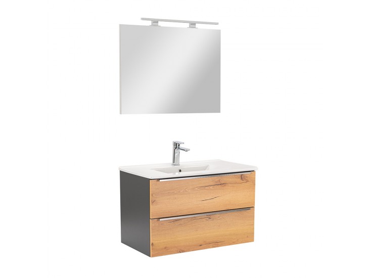 Vario Trim 80 komplett fürdőszoba bútor antracit-tölgy