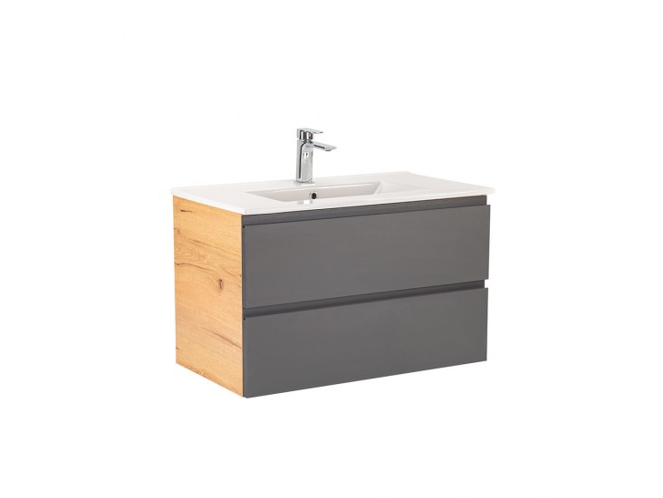 Vario Pull 80 alsó szekrény mosdóval tölgy-antracit