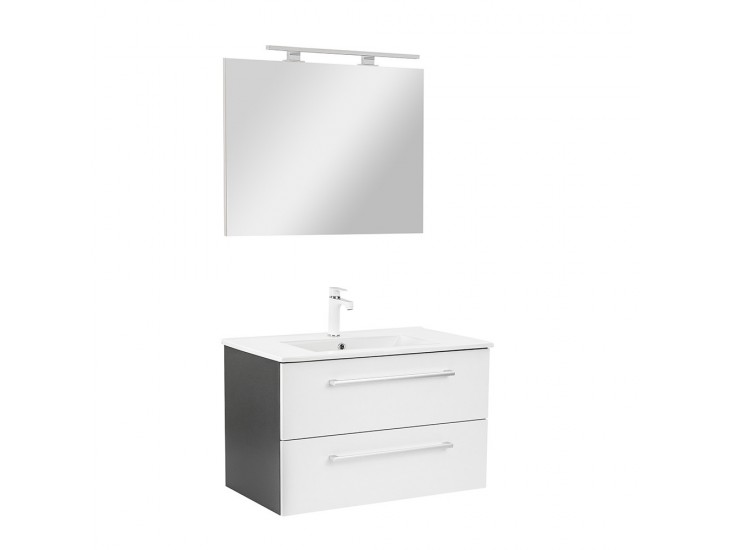 Vario Clam 80 komplett fürdőszoba bútor antracit-fehér