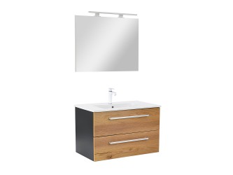 Vario Clam 80 komplett fürdőszoba bútor antracit-tölgy