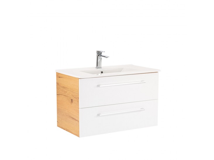 Vario Clam 80 alsó szekrény mosdóval tölgy-fehér
