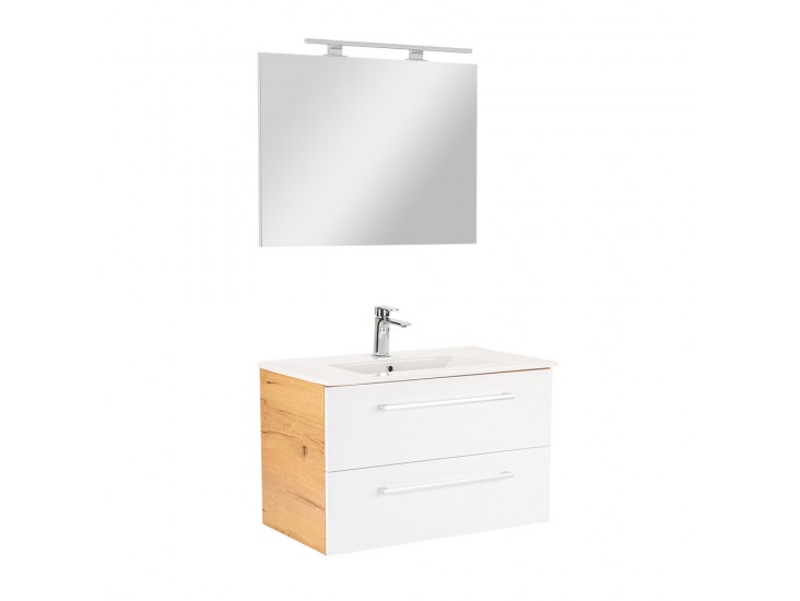 Vario Clam 80 komplett fürdőszoba bútor tölgy-fehér