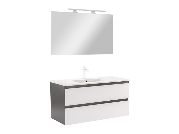 Vario Forte 100 komplett fürdőszoba bútor antracit-fehér