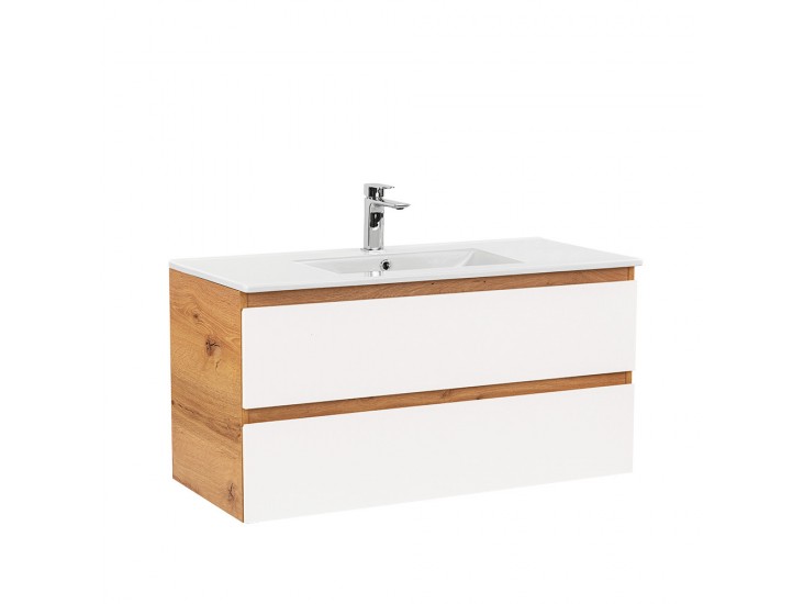 Vario Forte 100 alsó szekrény mosdóval tölgy-fehér