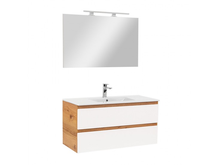 Vario Forte 100 komplett fürdőszoba bútor tölgy-fehér