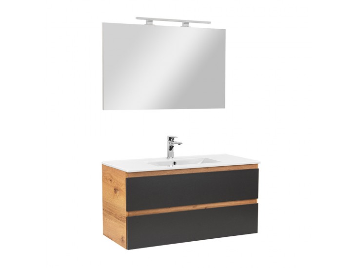 Vario Forte 100 komplett fürdőszoba bútor tölgy-antracit