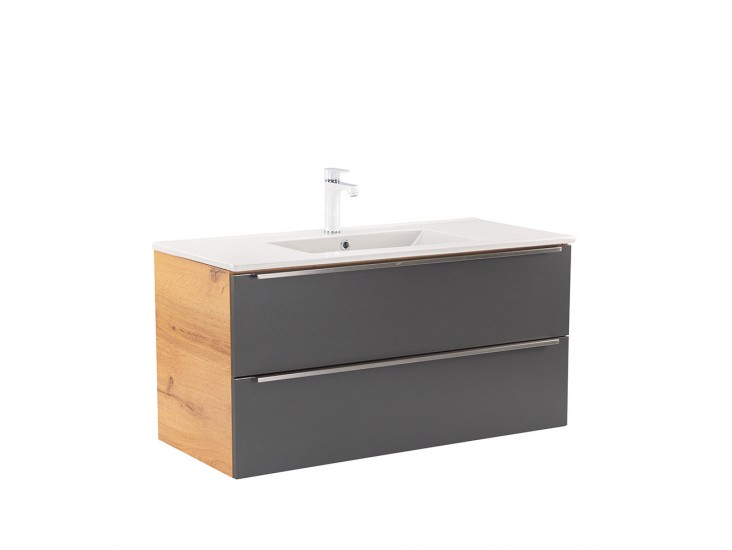 Vario Trim 100 alsó szekrény mosdóval tölgy-antracit