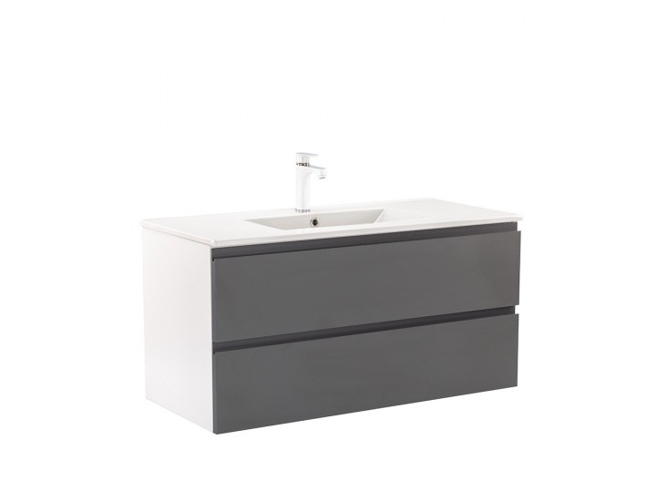 Vario Pull 100 alsó szekrény mosdóval fehér-antracit