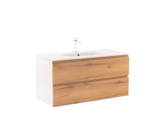 Vario Pull 100 alsó szekrény mosdóval fehér-tölgy