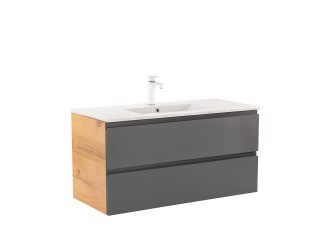 Vario Pull 100 alsó szekrény mosdóval tölgy-antracit