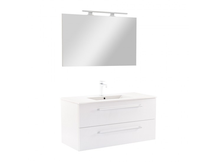 Vario Clam 100 komplett fürdőszoba bútor fehér-fehér