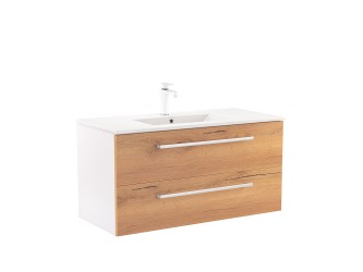 Vario Clam 100 alsó szekrény mosdóval fehér-tölgy