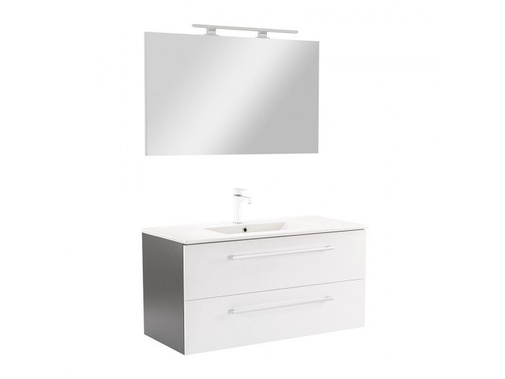 Vario Clam 100 komplett fürdőszoba bútor antracit-fehér