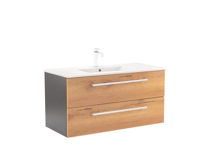 Vario Clam 100 alsó szekrény mosdóval antracit-tölgy