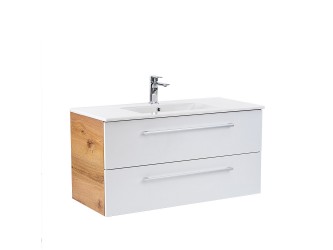 Vario Clam 100 alsó szekrény mosdóval tölgy-fehér