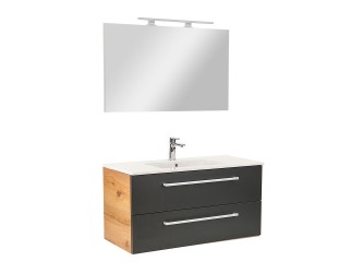 Vario Clam 100 komplett fürdőszoba bútor tölgy-antracit