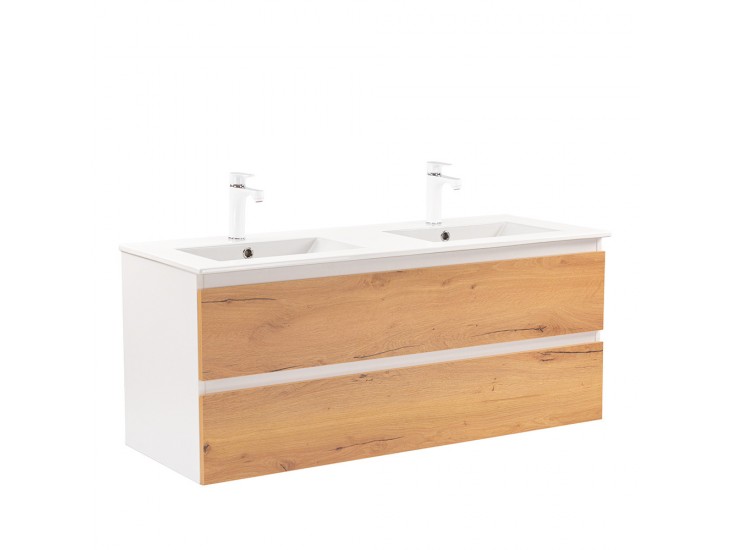 Vario Forte 120 alsó szekrény mosdóval fehér-tölgy
