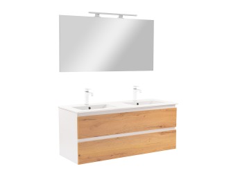 Vario Forte 120 komplett fürdőszoba bútor fehér-tölgy