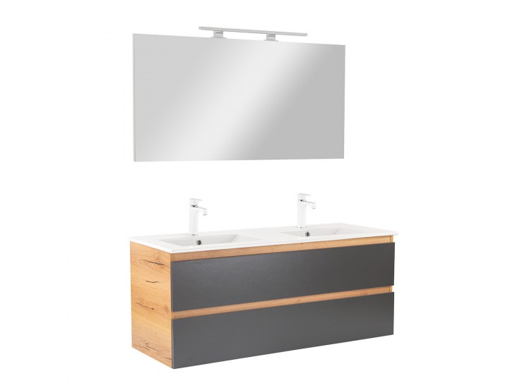 Vario Forte 120 komplett fürdőszoba bútor tölgy-antracit