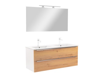 Vario Trim 120 komplett fürdőszoba bútor fehér-tölgy